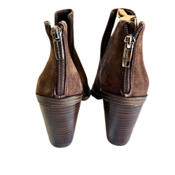 Chocolate Brown Suede Gigietta Ankle Boots Vince Camuto 6.5 Unworn - Picture 3 of 5